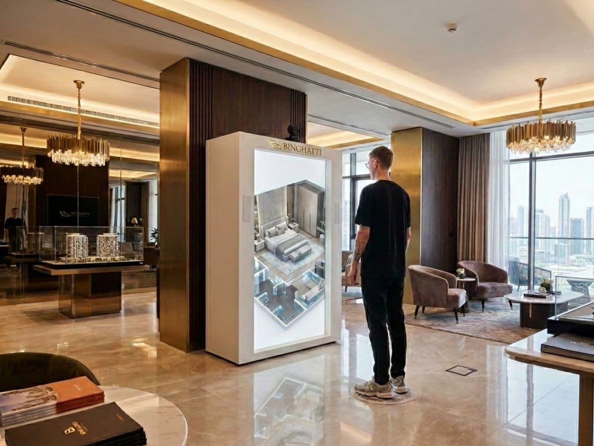 Holographic real-estate project walkthrough